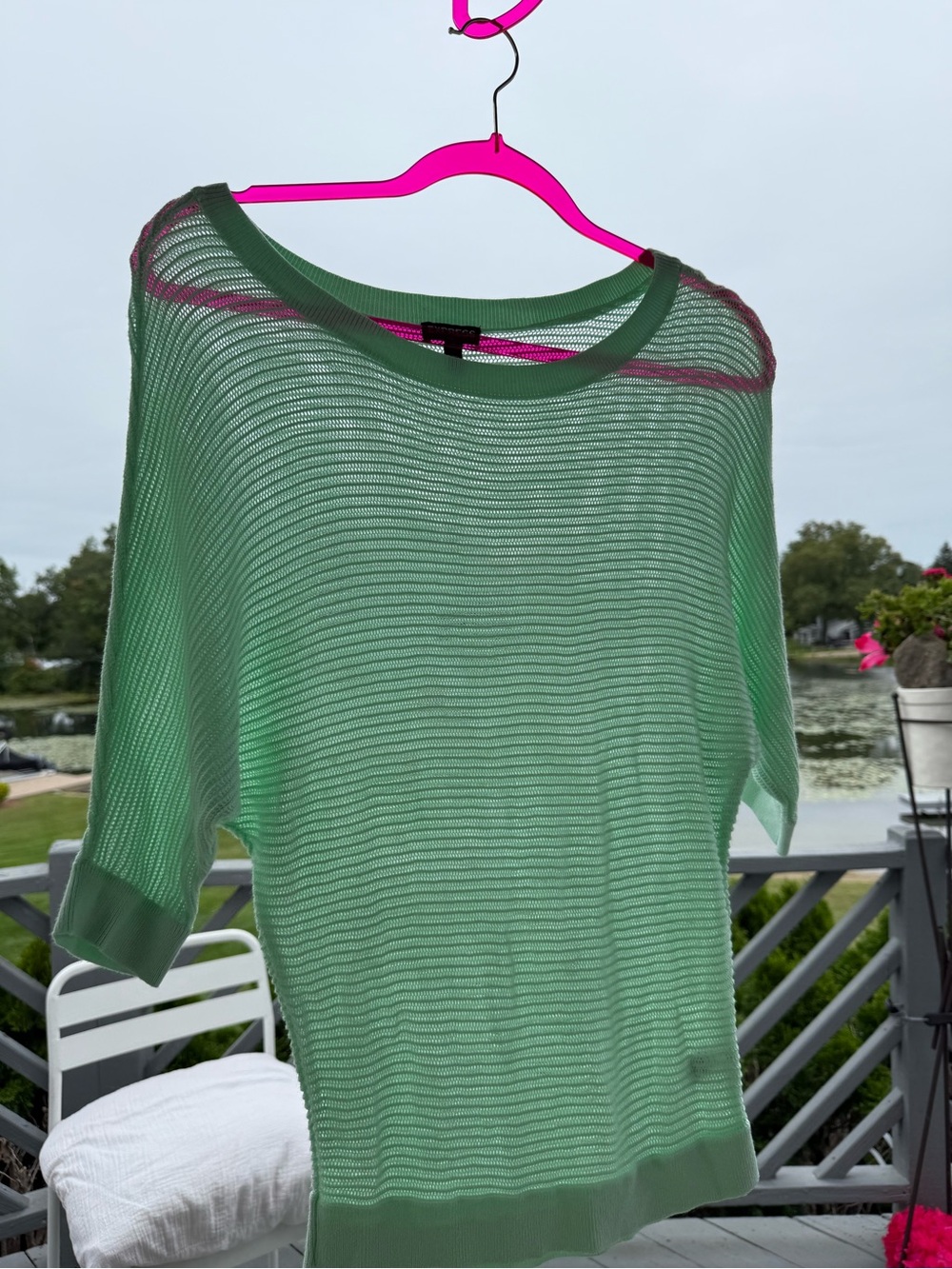 Light Green Open-Knit Women's Sweater express brand size S
